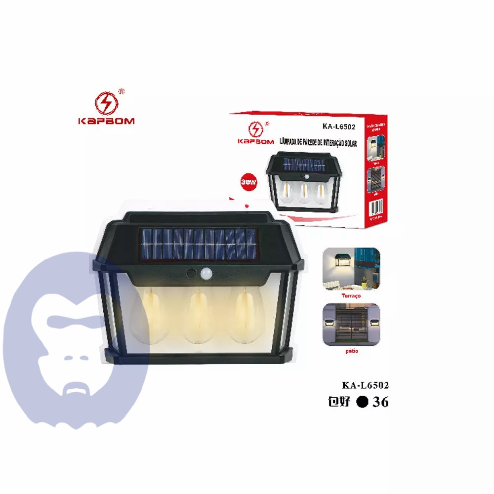 Luminária de Parede Solar 38W KA-L6502 - ...