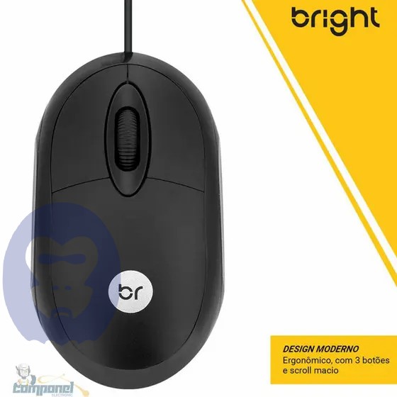 Mouse Usb Simples Óptico Com Fio Pc Noteb...