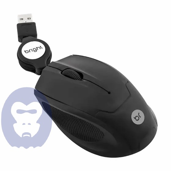Mini Mouse USB Com Cabo Retrátil Preto Br...