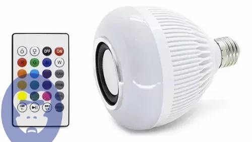 Caixa De Som Lâmpada Led Bluetooth Colori...