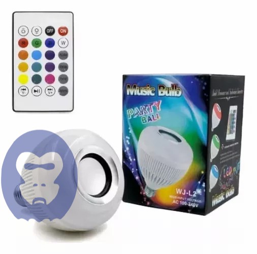 Caixa De Som Lâmpada Led Bluetooth Colori...