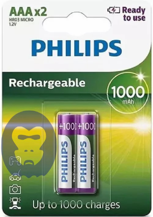 Pilhas Recarregável Palito Philips Aaa 10...