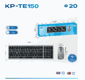 Kit Teclado e Mouse sem Fio Knup KP-TE150...
