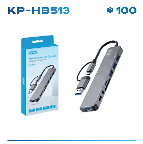 Hub Knup KP-HB513 USB-C com Leitor de Car...