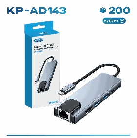 Adaptador Knup KP-AD143 USB-C 5 em 1 HDMI...