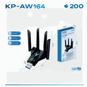 Adaptador Wi-Fi USB Knup KP-AW164 Dual Ba...