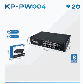 Switch PoE Knup KP-PW004 8 Portas com Up ...