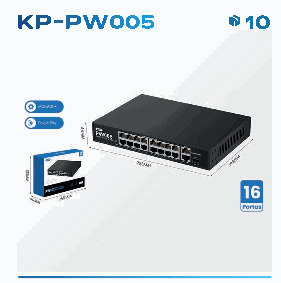 Switch PoE Knup KP-PW005 16 Portas com U ...