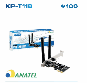 Placa Wi-Fi PCI Express Knup KP-T118 300Mbps